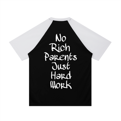 Contrast Raglan Sleeve Mesh T-Shirt
