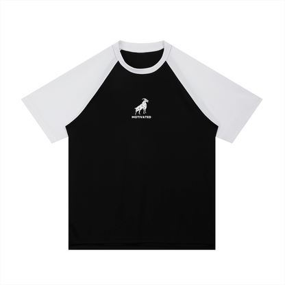 Contrast Raglan Sleeve Mesh T-Shirt